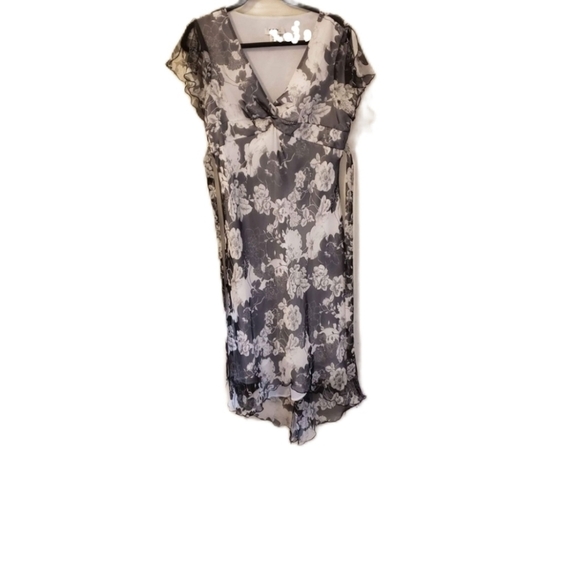 D.B.Y. Ltd. Dresses & Skirts - DBY Ltd Black White Sheer Floral Dress